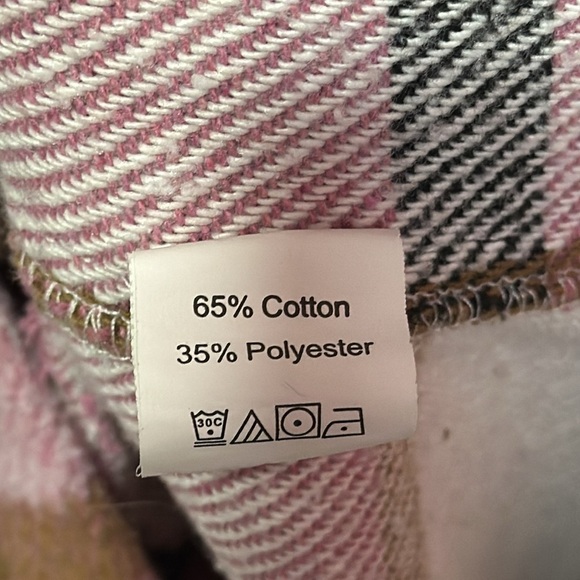 MISS SPARKLING Pink/White Plaid Shacket Jacket Size M - Picture 5 of 7